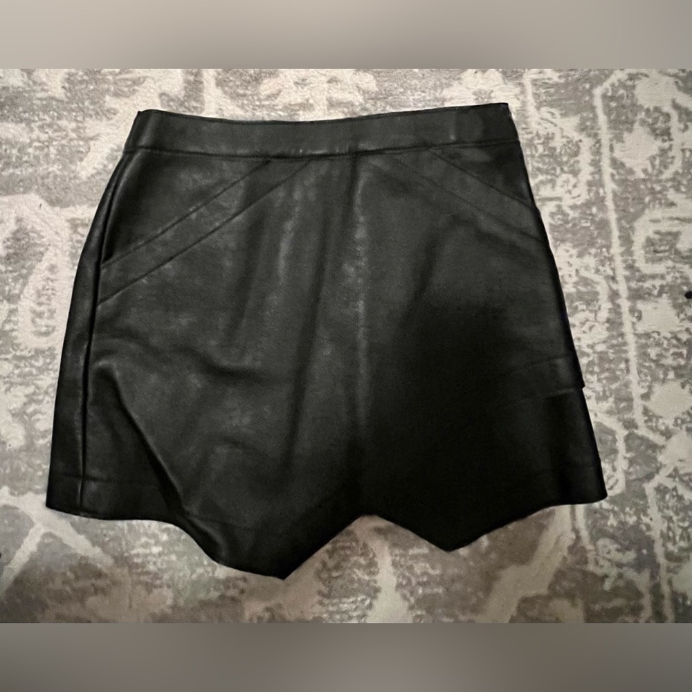BCBG mini faux leather skirt